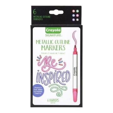 Crayola Liquid Metallic Outline Paint Markers 6 Pack0