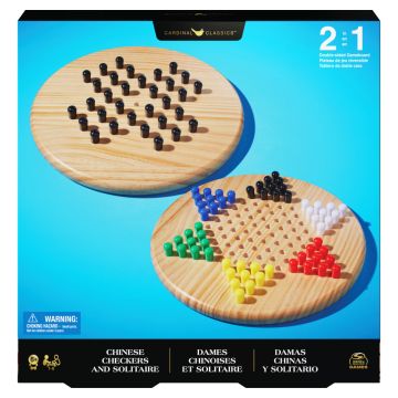 Classic Games Wooden Solitare/Chinese Checkers Board Game