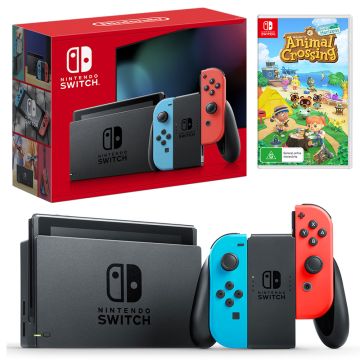 Nintendo Switch Neon Joy-Con Console with Animal Crossing: New Horizons Bundle