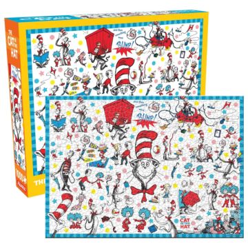 Aquarious Dr Seuss Cat in the Hat Collage 1000 Piece Jigsaw Puzzle