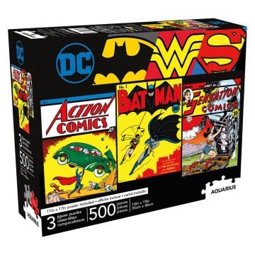 Aquarius DC Comics 3 X 500 Piece Jigsaw Puzzles