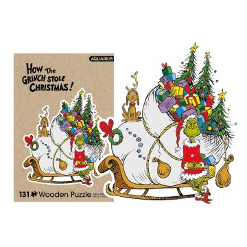 Aquarius How the Grinch Stole Christmas Wooden 131 Piece Jigsaw Puzzle