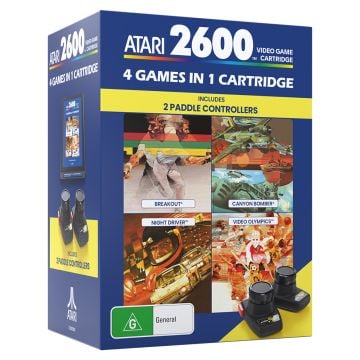 Atari CX30+ 4 in 1 Game Cartridge & Paddle Pack for Atari 2600+