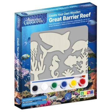 Australian Geographic Create Your Own Wooden Great Barrier Reef Paint Kit