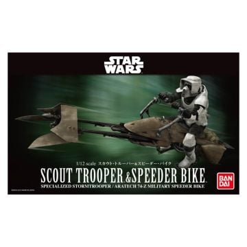 Bandai Star Wars Scout Trooper & Speeder Bike 1/12 Scale Vehicle Model Kit