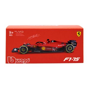 Bburago Ferrari Racing F1 2022 75 with Driver 1:43 Charles Leclerc