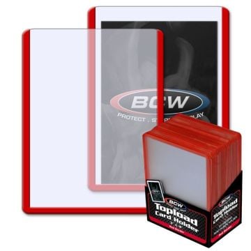BCW 3" x 4" Toploader Red Border Card Holder 25 Pack