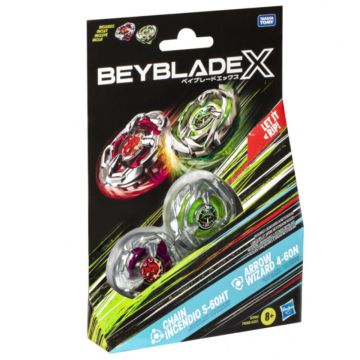 Beyblade X Booster Chain Incendio 5-60HT & Arrow Wizard 4-60N Dual Pack
