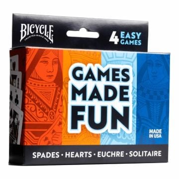 Bicycle 4 Games Pack Spades, Hearts, Euchre and Solitaire