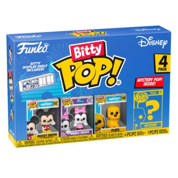 Disney Mickey Mouse, Minnie Mouse, Pluto & Mystery 4 Pack Funko Bitty POP! Vinyl