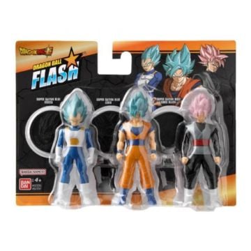 Dragon Ball Flash Super Saiyan Blue Goku/Blue Vegeta/Goku Black Rose 3 Pack Figures