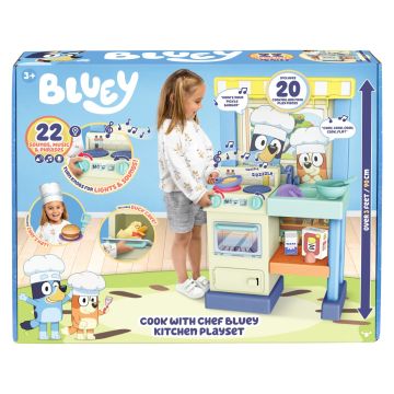 Bluey Cook with Chef Bluey Cook & Clean Kitchen Playset