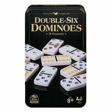 Cardinal Classic Games Double 6 Dominoes in Tin