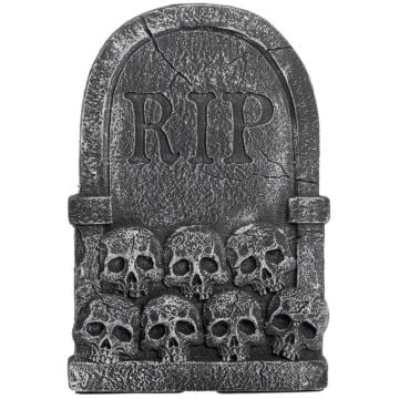 Cemetery Tombstone RIP with Skulls Styrofoam Decoration