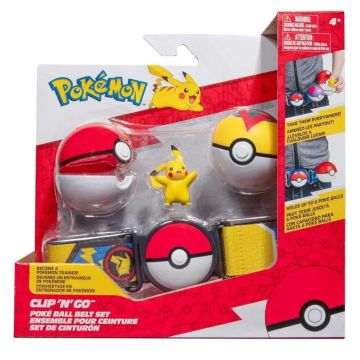 Pokémon Clip N Go Belt Set With Pikachu & Poke Ball & Level Ball