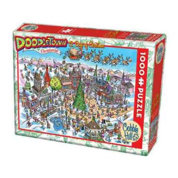 Cobble Hill Doodletown 12 Days Of Christmas 1000 Piece Puzzle