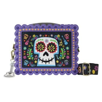 Loungefly Coco Miguel Calavera Floral Skull 6" Faux Leather Crossbody Bag