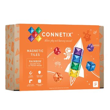 Connetix 42 Piece Rainbow Square Pack (Image 1)