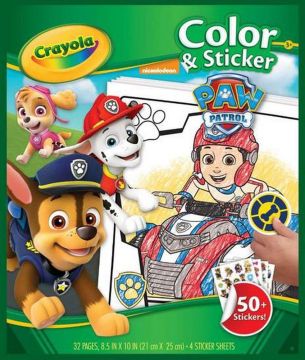 Crayola Paw Patrol Colour & Sticker Book