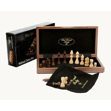 Dal Rossi 12" Walnut Folding Chess Set