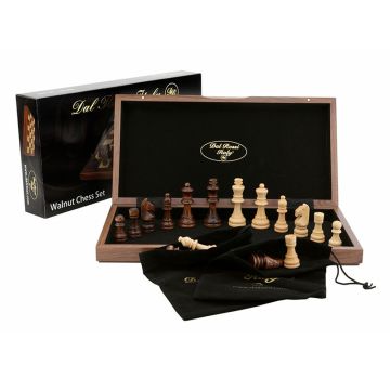 Dal Rossi 15" Walnut Folding Chess Set
