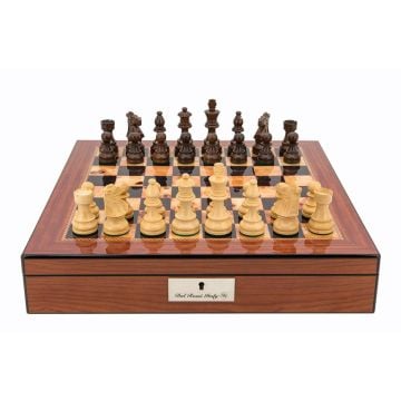 Dal Rossi 16" Staunton Walnut Chess Set with 85mm Sheesham Chess Pieces