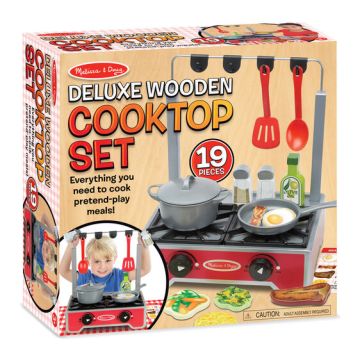 Melissa & Doug Deluxe Wooden Cooktop Playset
