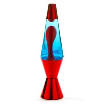 Diamond Lava Motion Lamp - Blue & Red with Red Stand