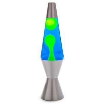 Diamond Lava Motion Lamp - Yellow & Blue with Silver Stand