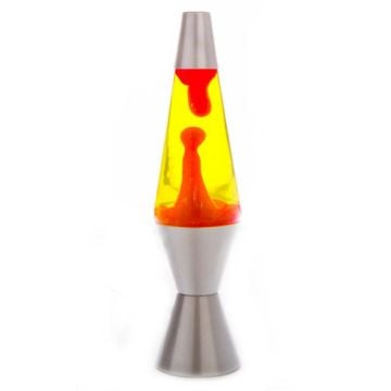 Diamond Lava Motion Lamp - Yellow & Red with Silver Stand