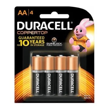 Duracell AA Coppertop Batteries 4 Pack