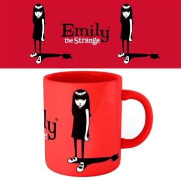 Emily The Strange Cat Shadow Red Coloured Mug