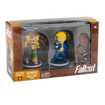 Fallout Excavator & Vault Boy (Gun) 3" Collectable Figures Set (A)0