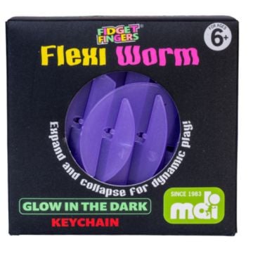 Fidget Fingers Flexi Worm Glow-in-the-Dark Fidget Toy Keychain Assortment0