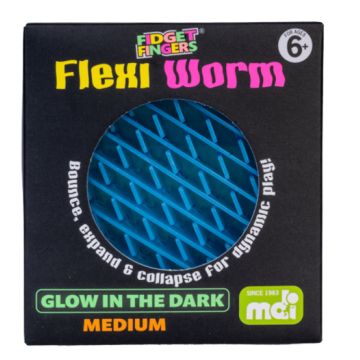 Fidget Fingers Flexi Worm Medium Glow-in-the-Dark Fidget Toy Assortment0