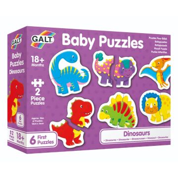 Galt Baby Puzzles Dinosaurs 6 x 2 Piece Jigsaw Puzzles