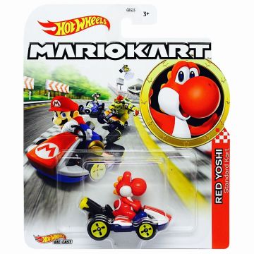 Hot Wheels Mario Kart Red Yoshi Standard Kart Toy