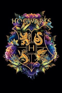 Harry Potter Floral Crest Poster