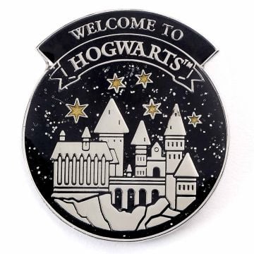 Harry Potter Welcome to Hogwarts Silver Plated Pin Badge