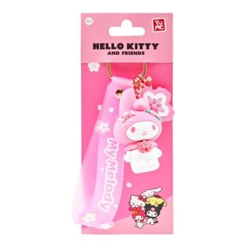 Hello Kitty & Friends My Melody Sakura Keychain with Hand Strap