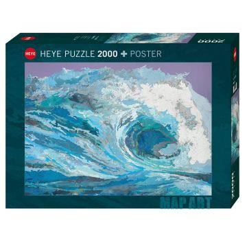HEYE Map Art Map Wave 2000 Piece Jigsaw Puzzle