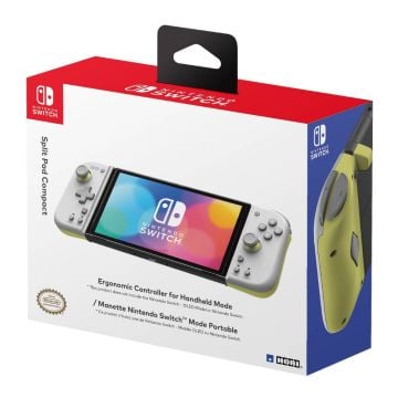 Hori Light Grey & Yellow Split Pad Compact Controller for Nintendo Switch