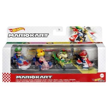 Hot Wheels Mario Kart 4 Pack (Baby Peach, Baby Mario, Baby Luigi, Bowser Jr)