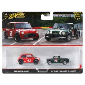 Hot Wheels Premium Car Culture Morris Mini & 1967 Austin Mini Pickup Diecast 2 Pack (Image 1)