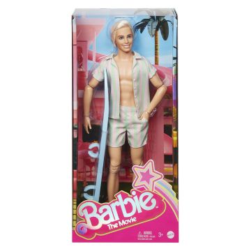 Barbie The Movie Ken Doll In Pastel Stripes Beach Outfit