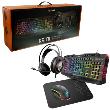 Krom Gaming Kritic RGB Rainbow Gaming Kit (Black)
