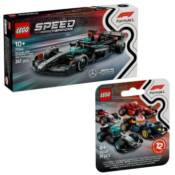 LEGO Speed Champions Mercedes-AMG F1 (77244) with LEGO Minifigures F1 Collectible Race Car (71049)