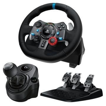 Logitech G29 Driving Force Racing Wheel for PS5, PS4, PC + Logitech Driving Force Shifter