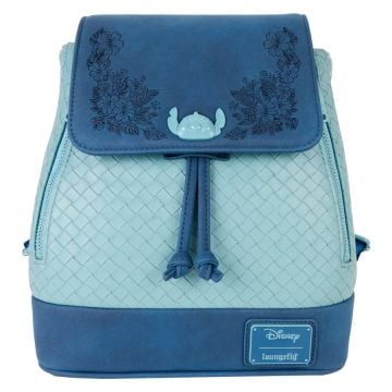 Loungefly Disney Lilo & Stitch Stitch Embroidered 10" Faux Leather & Suede Mini Backpack