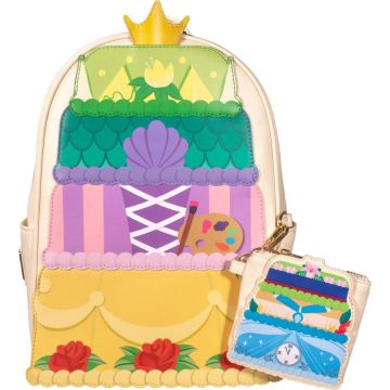 Loungefly Disney Princess Layer Cake 12" Faux Leather Mini Backpack & Coin Bag Set
